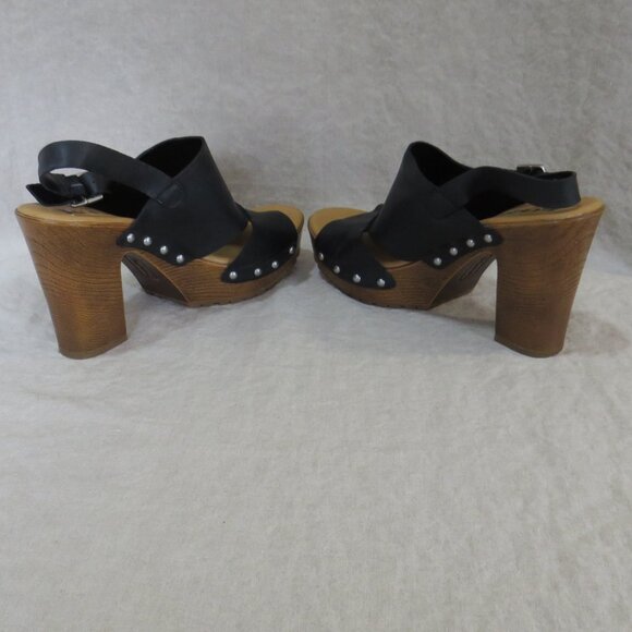KORKS Kristian Leather Platform Slingback Sandal SIZE 8 Black - Picture 9 of 11